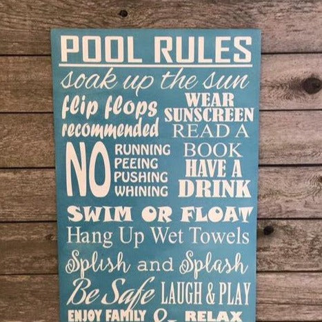 pool signs decor